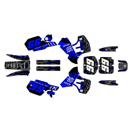 kawasaki kx500 graphics kit 1989-2004 revolt series blue