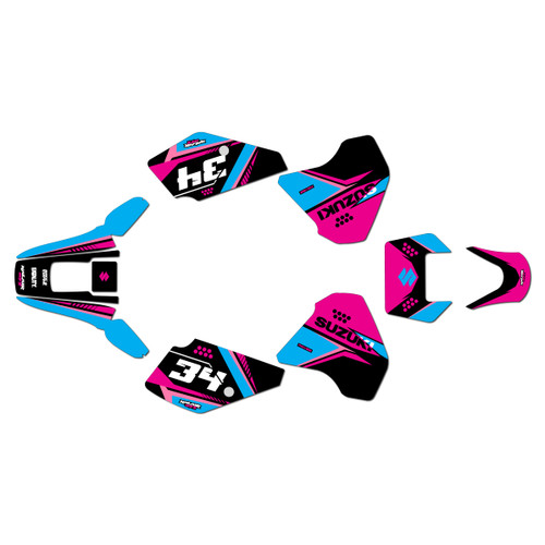 suzuki dr350 graphics kit 1990-2000 icon series magenta