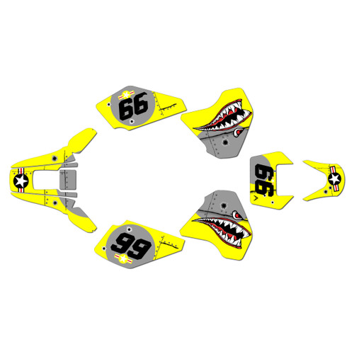 suzuki dr350 graphics kit 1990-2000 predator series yellow