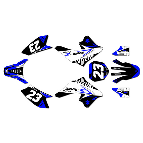 suzuki drz70 graphics kit all years evader series blue