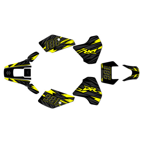 suzuki dr350 graphics kit 1990-2000 twitch series yellow