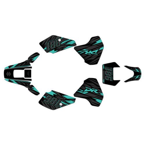 suzuki dr350 graphics kit 1990-2000 twitch series teal