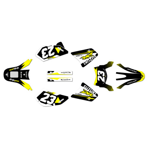 suzuki dr650 graphics kit all years evader series yellow
