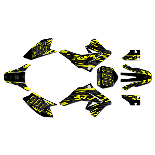 suzuki drz70 graphics kit all years twitch series yellow