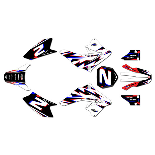 suzuki drz70 graphics kit all years vision series white