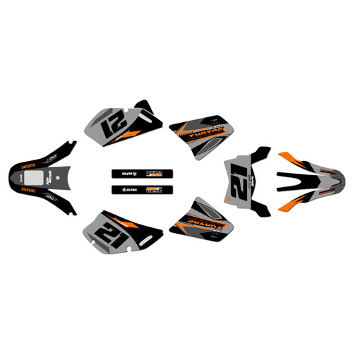 suzuki dr650 graphics kit all years shaders series orange