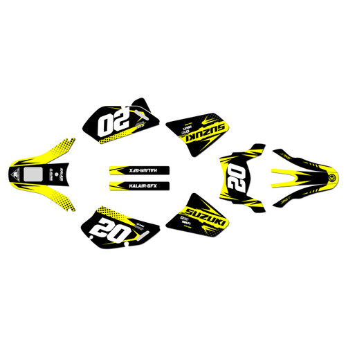 suzuki dr650 graphics kit all years spear series yellow