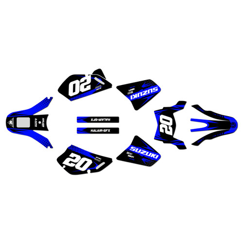 suzuki dr650 graphics kit all years spear series blue