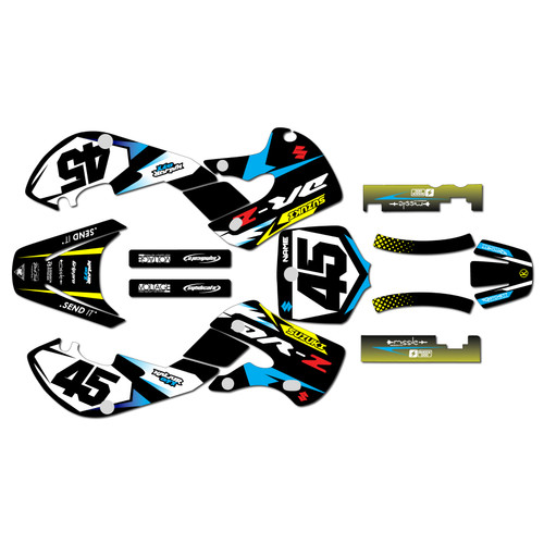 suzuki drz110 graphics kit 2000-2009 division series yellow