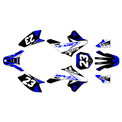 suzuki drz50 graphics kit all years evader series blue