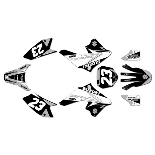suzuki drz50 graphics kit all years evader series white