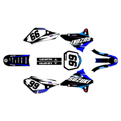 suzuki drz125 graphics kit 2001-2007 division series blue