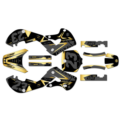 suzuki drz110 graphics kit 2000-2009 evader series gold