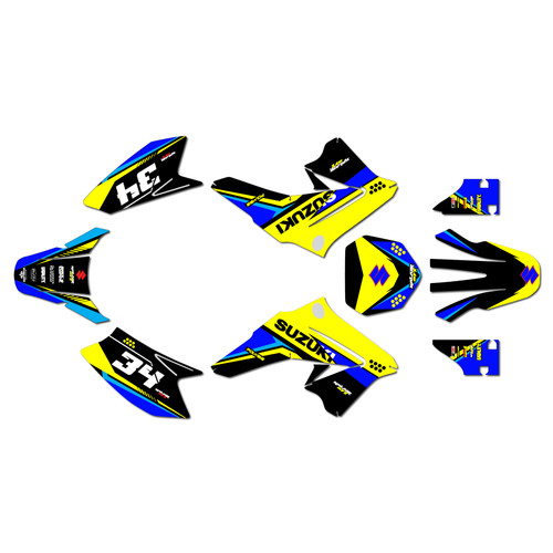 suzuki drz50 graphics kit all years icon series yellow