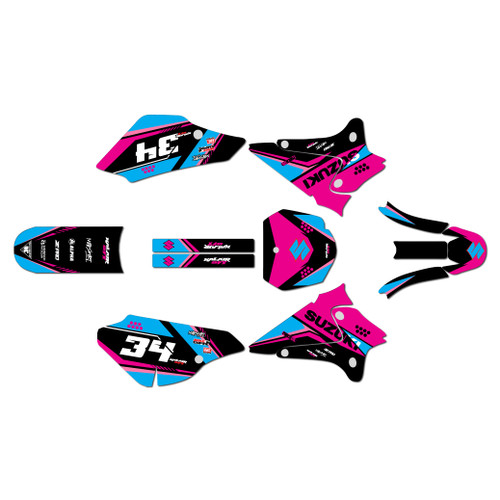 suzuki drz125 graphics kit 2001-2007 icon series magenta