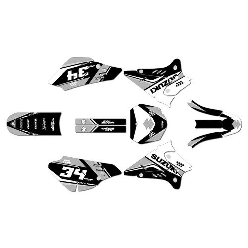 suzuki drz125 graphics kit 2001-2007 icon series white