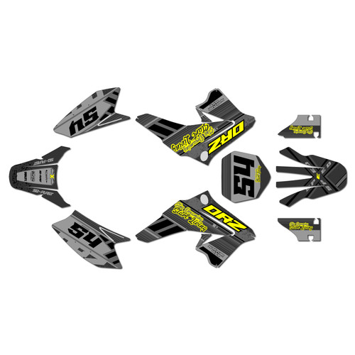 suzuki drz50 graphics kit all years split series yellow