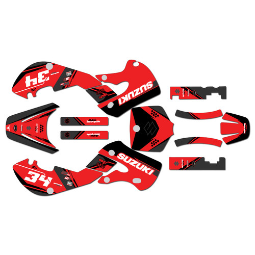suzuki drz110 graphics kit 2000-2009 icon series red-shift