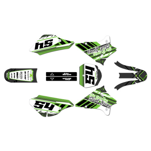 suzuki drz125 graphics kit 2001-2007 split series green
