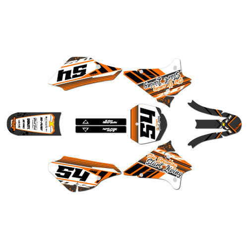suzuki drz125 graphics kit 2001-2007 split series orange