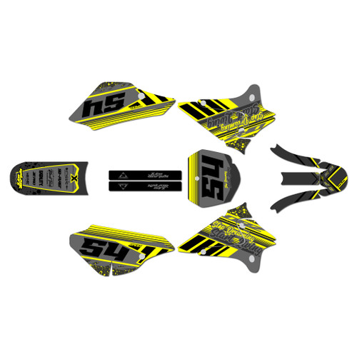 suzuki drz125 graphics kit 2001-2007 split series yellow