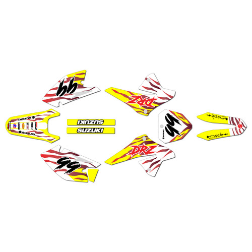 suzuki drz125 graphics kit 2008-2026 raid series red