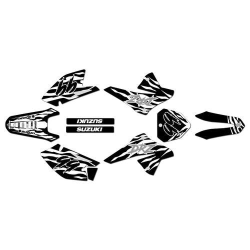 suzuki drz125 graphics kit 2008-2026 raid series white