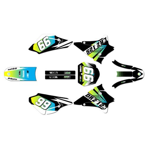 suzuki drz125 graphics kit 2001-2007 turbo series lime