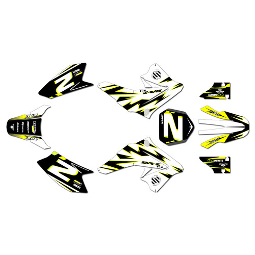 suzuki drz50 graphics kit all years vision series yellow