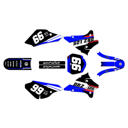 suzuki drz125 graphics kit 2001-2007 viper series blue
