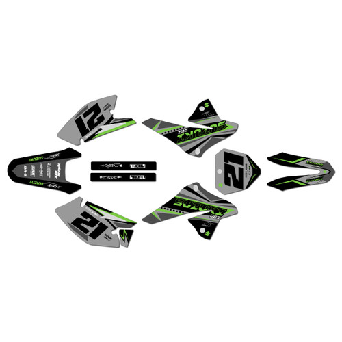 suzuki drz125 graphics kit 2008-2026 shaders series green