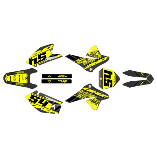 suzuki drz125 graphics kit 2008-2026 split series yellow