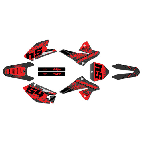 suzuki drz125 graphics kit 2008-2026 split series red