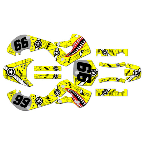 suzuki drz110 graphics kit 2000-2009 predator series yellow