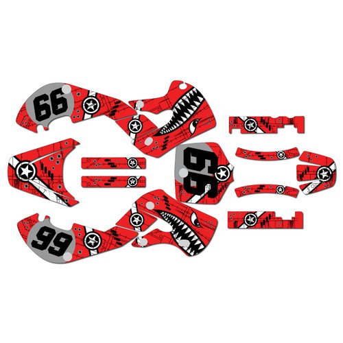 suzuki drz110 graphics kit 2000-2009 predator series red