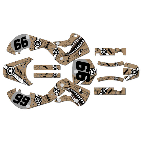 suzuki drz110 graphics kit 2000-2009 predator series tan