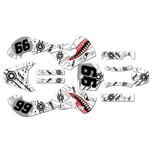 suzuki drz110 graphics kit 2000-2009 predator series white