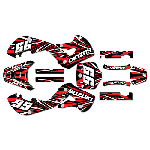 suzuki drz110 graphics kit 2000-2009 prime series red
