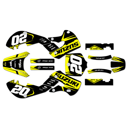 suzuki drz110 graphics kit 2000-2009 spear series yellow