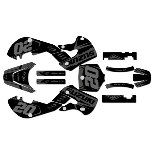 suzuki drz110 graphics kit 2000-2009 spear series smoke