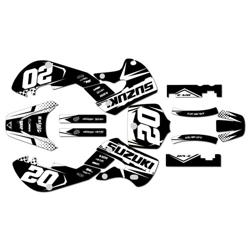 suzuki drz110 graphics kit 2000-2009 spear series white