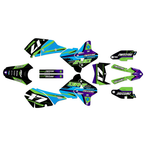 suzuki drz400 graphics kit 2000-2024 axis series green