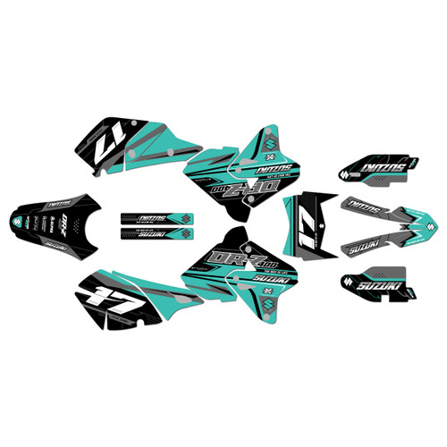 suzuki drz400 graphics kit 2000-2024 axis series teal