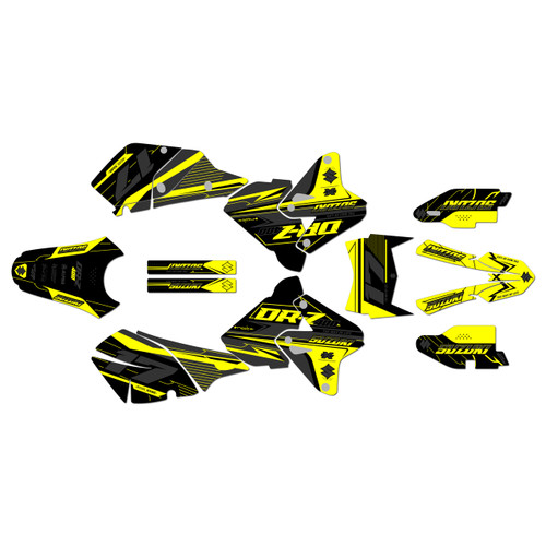 suzuki drz400 graphics kit 2000-2024 axis series yellow-shift