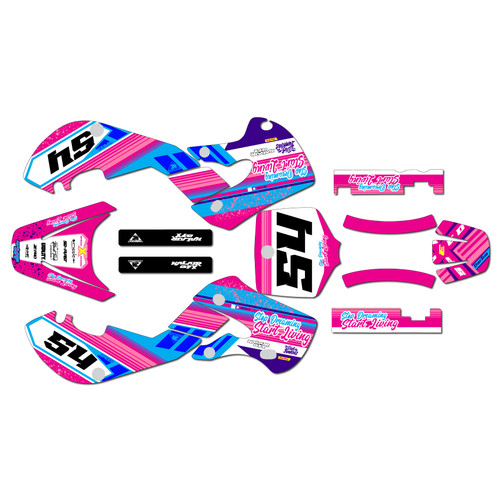 suzuki drz110 graphics kit 2000-2009 split series pink