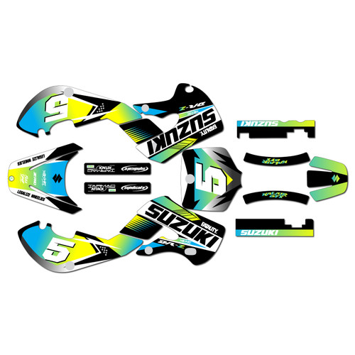 suzuki drz110 graphics kit 2000-2009 turbo series lime