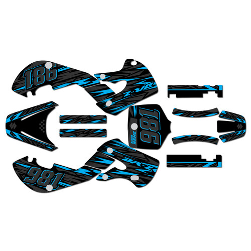 suzuki drz110 graphics kit 2000-2009 twitch series cyan