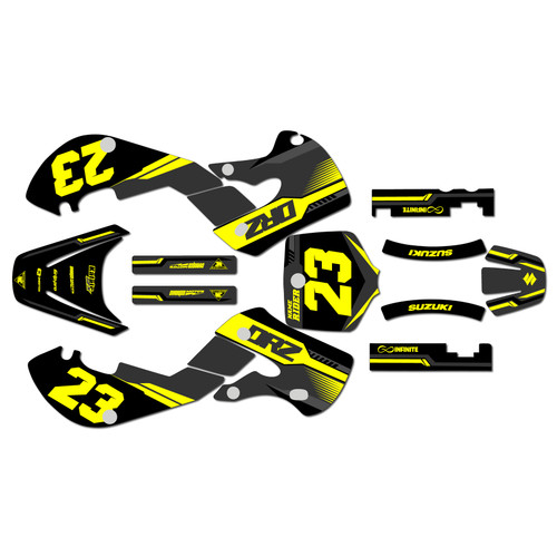 suzuki drz110 graphics kit 2000-2009 viper series yellow-shift