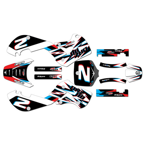 suzuki drz110 graphics kit 2000-2009 vision series white
