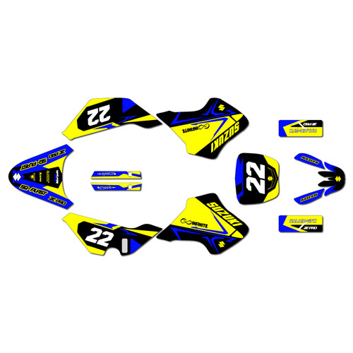 suzuki jr50 graphics kit 2000-2006 evader series yellow